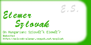 elemer szlovak business card